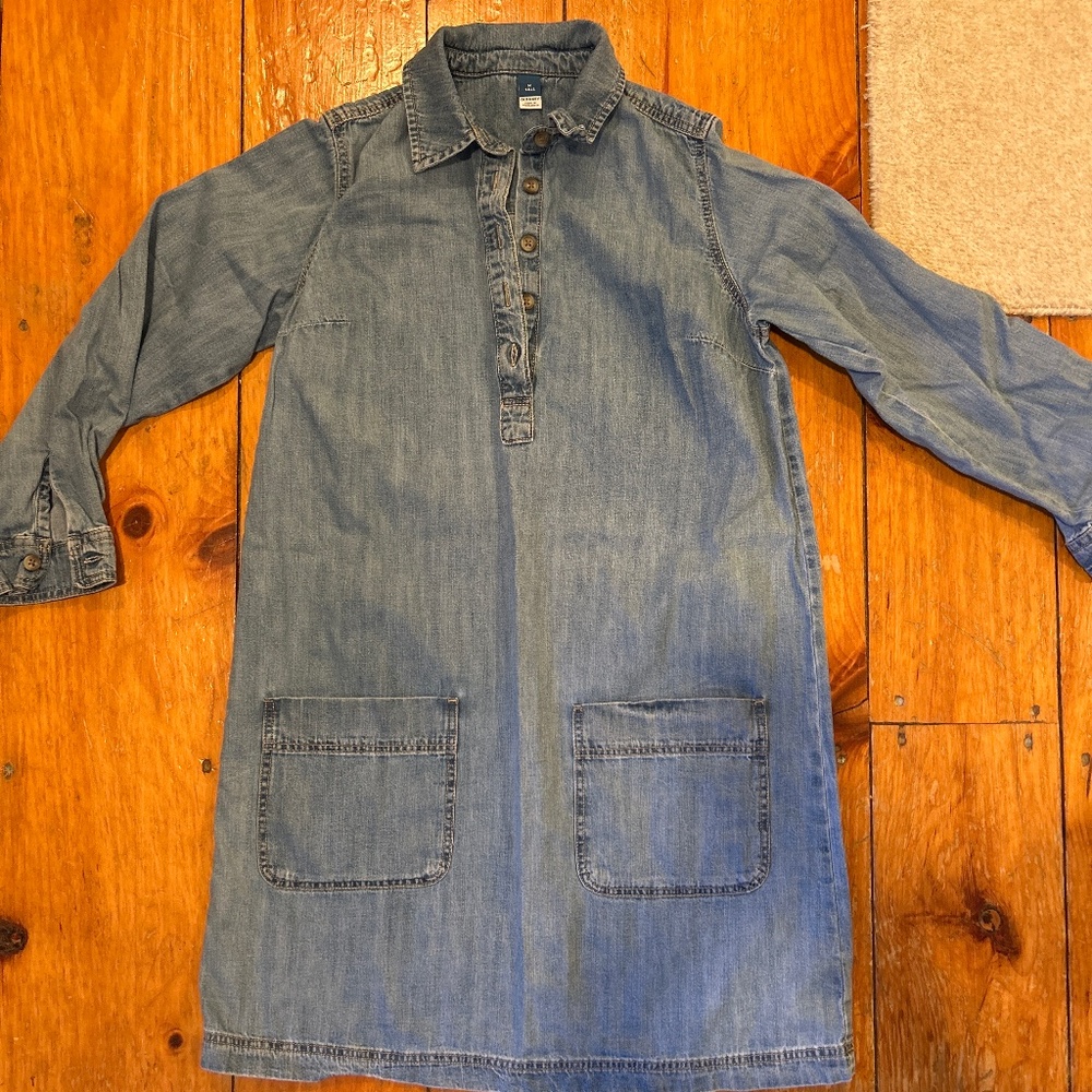 Old Navy Denim Popover Shirt Dress M Tall
